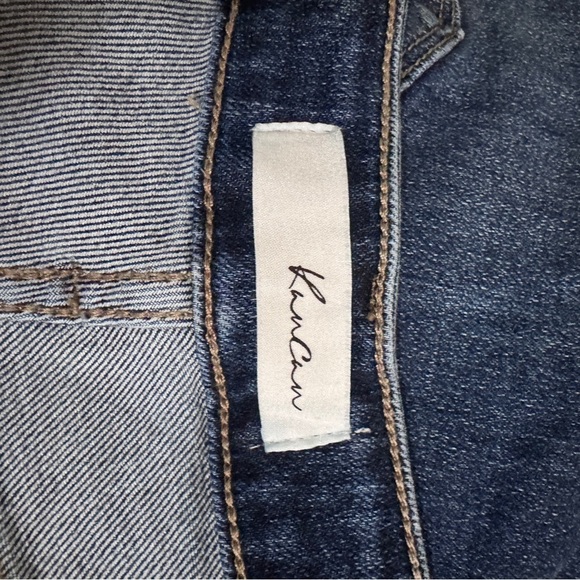 KanCan Harlow Mid Rise Button Fly Flare Jeans Distressed Dark Wash 13 30 - Picture 6 of 7